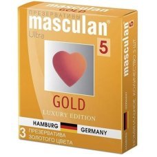 Презервативы Masculan Gold (золотого цвета с ароматом ванили) 3шт