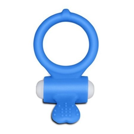 Виброкольцо голубое Power Heart Clit Cockring