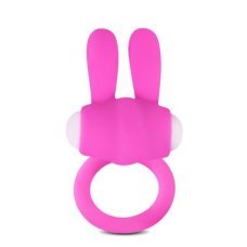 Розовое виброкольцо Power Clit Cockring Rabbit