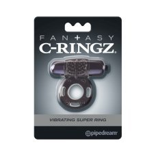 Эрекционное кольцо с вибрацией Fantasy C-Ringz Vibrating Super Ring черного цвета