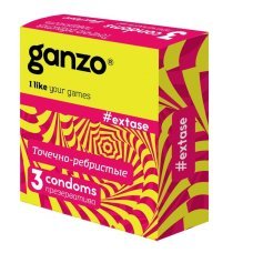 Презервативы Ganzo Extase точечно-ребристые 3 шт