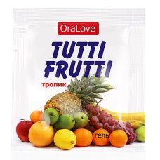 Съедобный лубрикант со вкусом тропик Tutti-Frutti OraLove 4 мл, пробник
