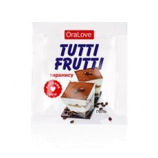 Съедобный лубрикант со вкусом тирамису Tutti-Frutti OraLove 4 мл, пробник