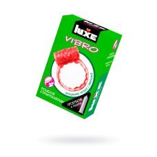 Виброкольцо LUXE VIBRO Поцелуй стриптизерши + презерватив, 1 шт
