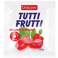 Съедобный лубрикант со вкусом барбариса Tutti-Frutti OraLove 4 мл, пробник
