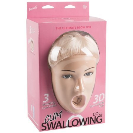 Надувная секс-кукла Tessa с анатомическим лицом и вибрацией Cum Swallowing Doll минск