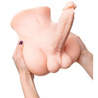 Реалистичный фаллос-торс с анальным отверстием Juicy Pussy Manuel 19 см